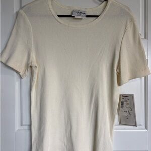 NWT Studio Ease Women's Cream Short Sleeve Tee